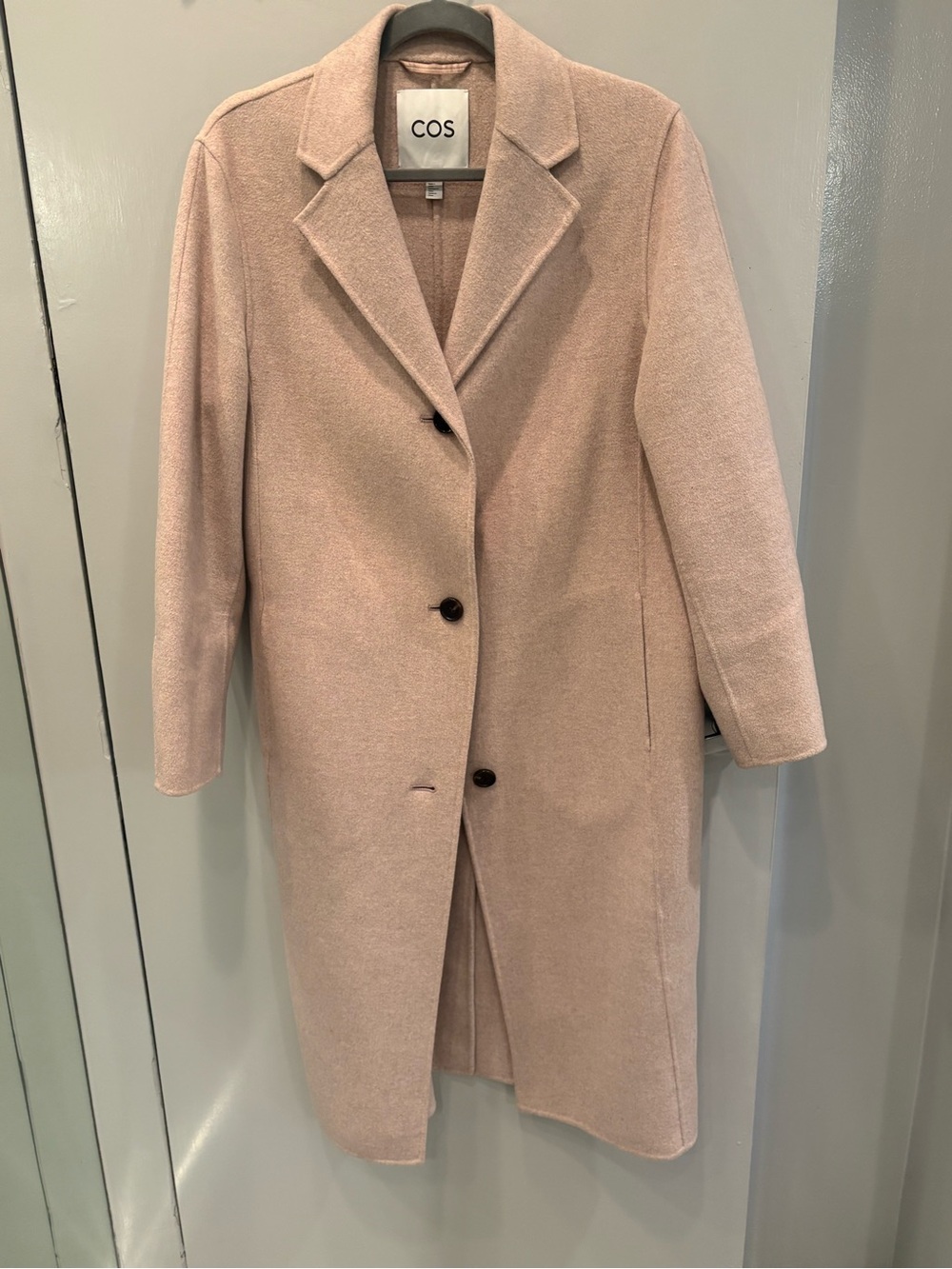 COS Double faced wool Single-Breasted Trench Coat in Beige